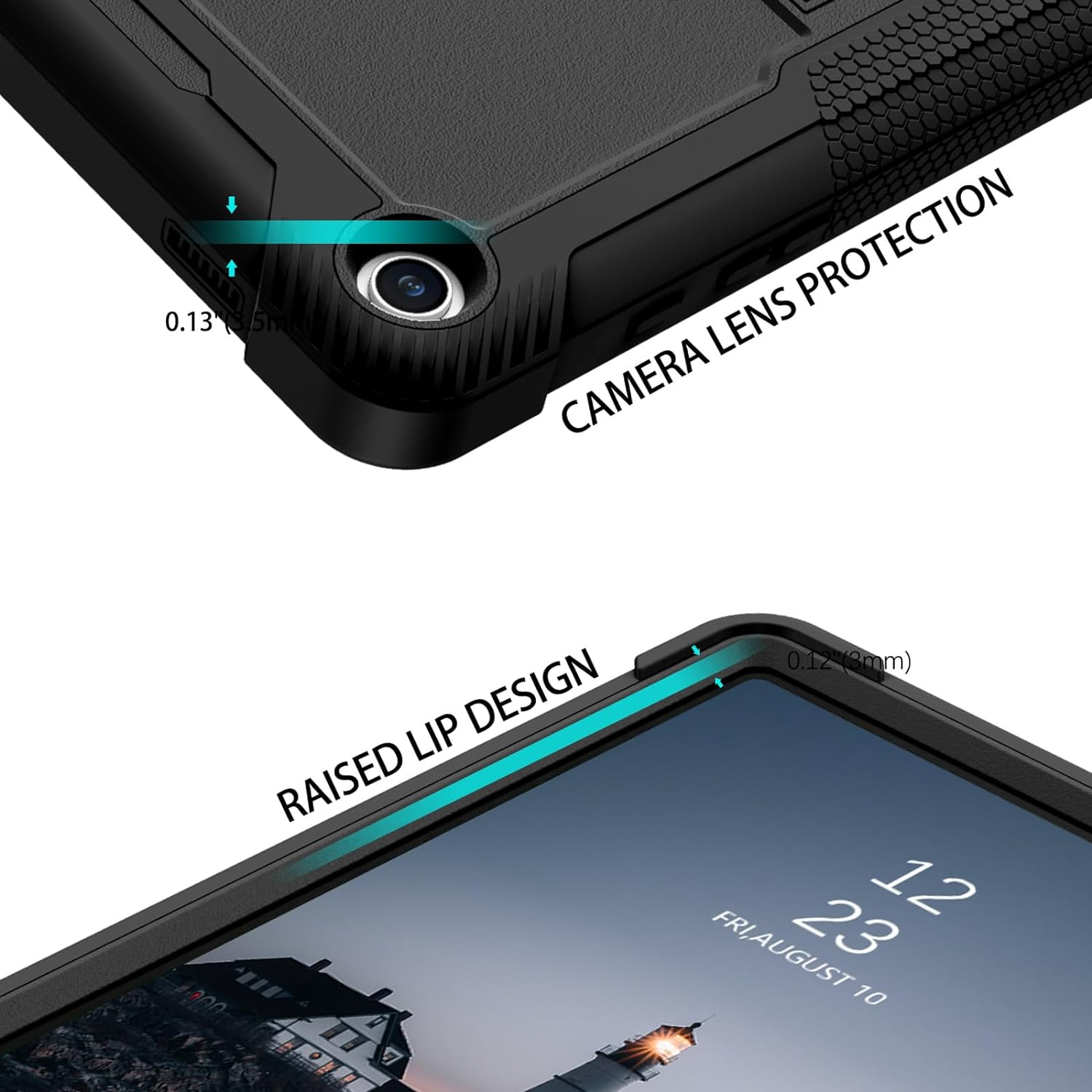 Gaobao for Samsung Galaxy Tab A9+ Case 11 Inch (2023)(SM-X210/X216/X218), Samsung Galaxy Tab A9+ Case for Kids, Full Body Protective Shockproof Tablet Case Cover with Adjustable Kickstand, Black - Black image number 6