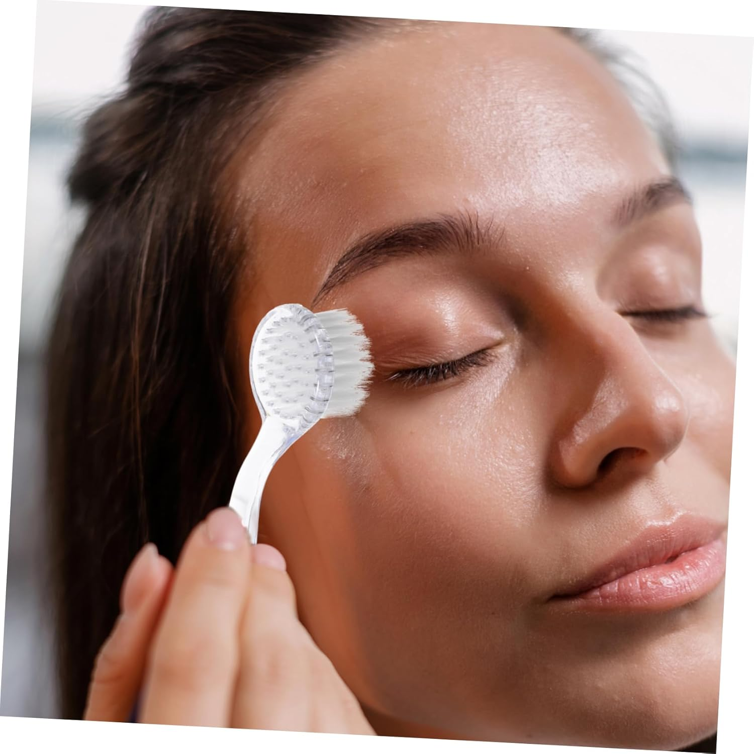 6Pcs Manicure Brush Fingernail Brush Tool Nail Cleaner Compact and Comfortable - Transparent image number 3