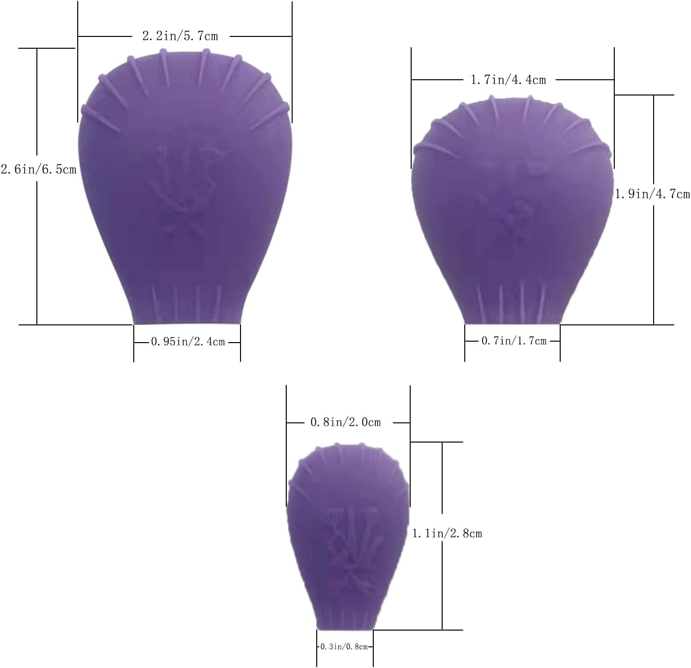 LORMAY 4 Pcs Silicone Makeup Brush Covers, Brush Bubbles for Protecting Bristles from Getting Crushed and Keeping Cosmetic Bag Clean, Purple - Purple image number 5