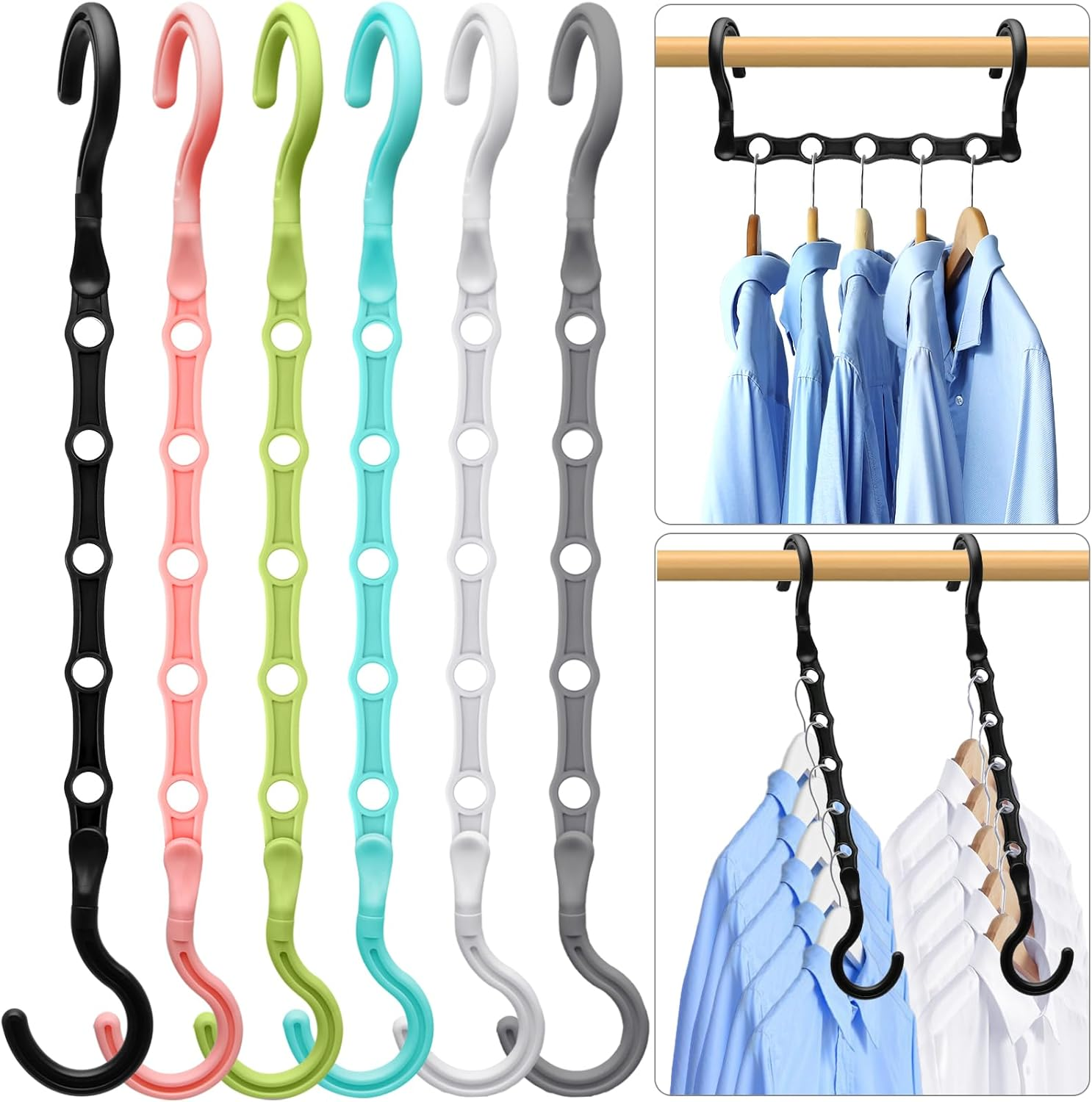 Closet Organizers and Storage, Sturdy Space Saving Hanger for Heavy Clothes, Upgraded Cascading Hangers, Magic Closet Organization Clothes Hangers, College Dorm Room Essentials for Girls, 8 Pack