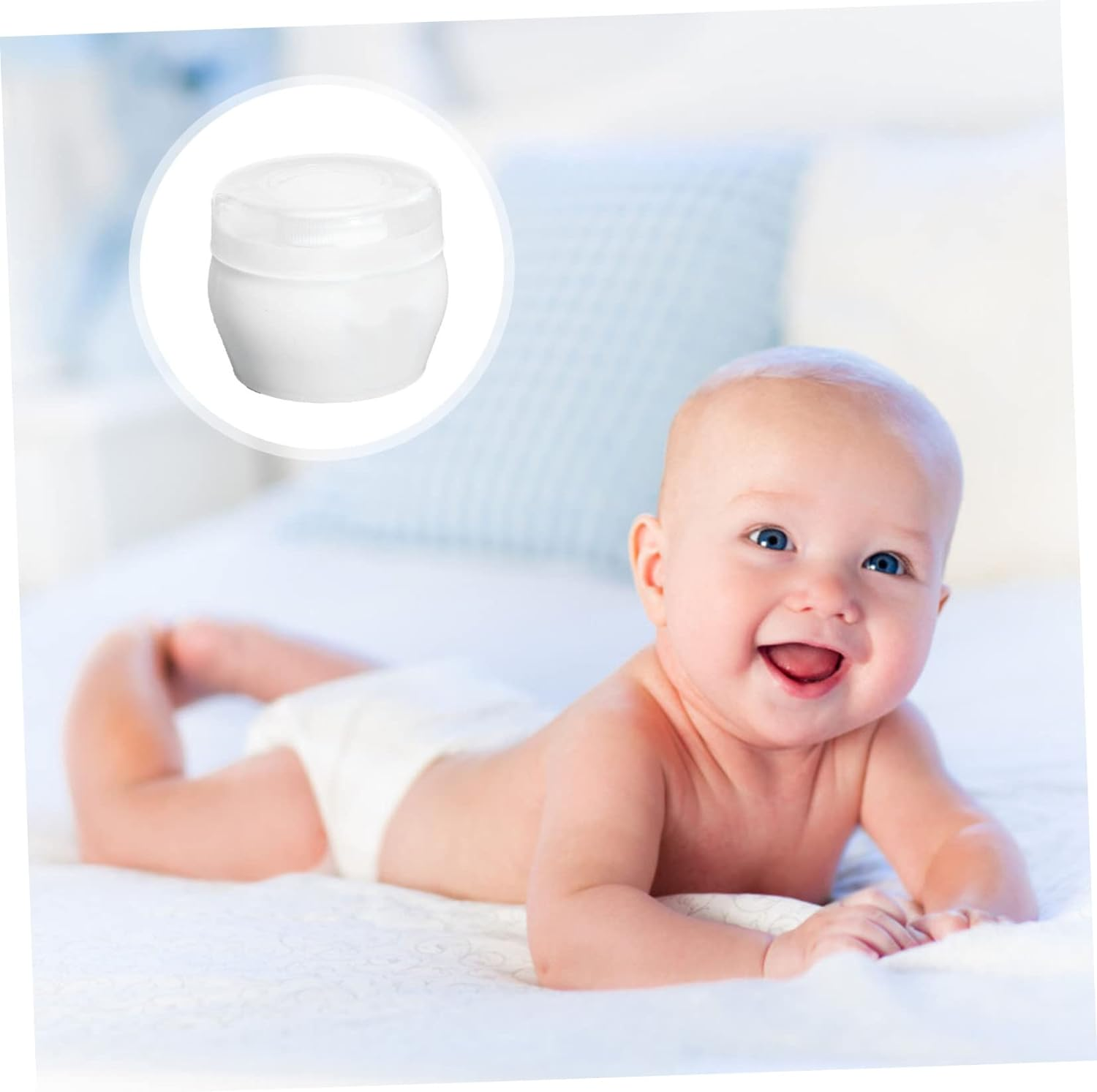 Toddmomy Baby Powder Kids Bath Set Infant Bath Sponge Kids Bath Sponge Talcum Powder Puff Case Body Powder Puff Sponge Box Baby Puff Box Holder Powder Puff for Baby Fluff Powder Puff 2 Sets image number 3