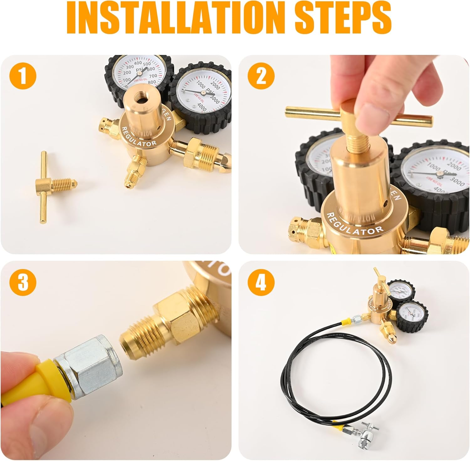 4000Psi Nitrogen Regulator Kit Nitrogen Shock Fill Tool Compatible with Shock with Schrader Valve Off-Road Bike, ATV, Utv,Moto,Kawasaki,Yamaha image number 4