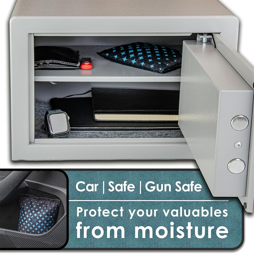 4 Pack 200G Silica Gel Moisture Absorbers, Desiccant Packs for Storage,Dehumidifier Bags for Storage Bins, Closets,Cars - Effective Moisture Control Solution, Reusable Silica Gel Will Change Color image number 5