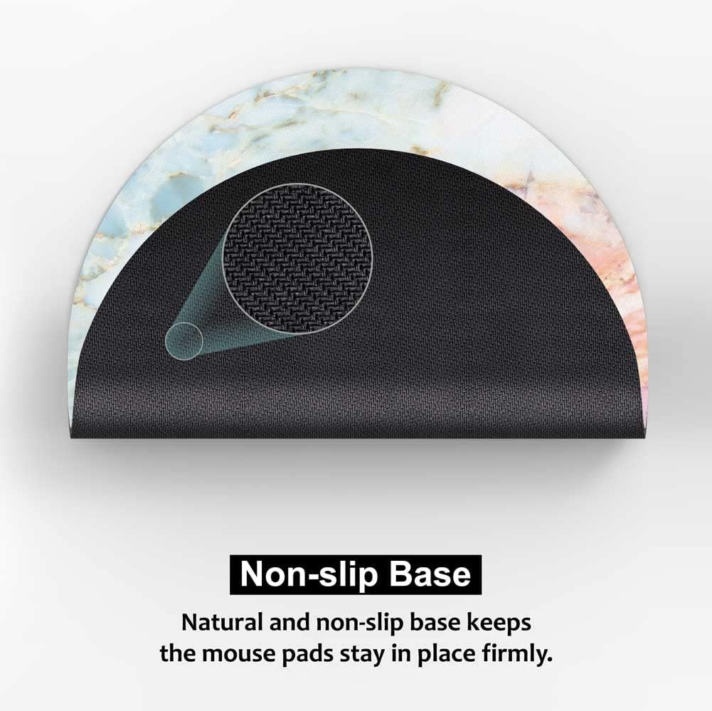 Small Mouse Pad 7.9 X 7.9 Inch, Audimi round Mouse Pad for Laptop Wireless Mouse Home Office Travel, Portable & Washable Cute Marble image number 1