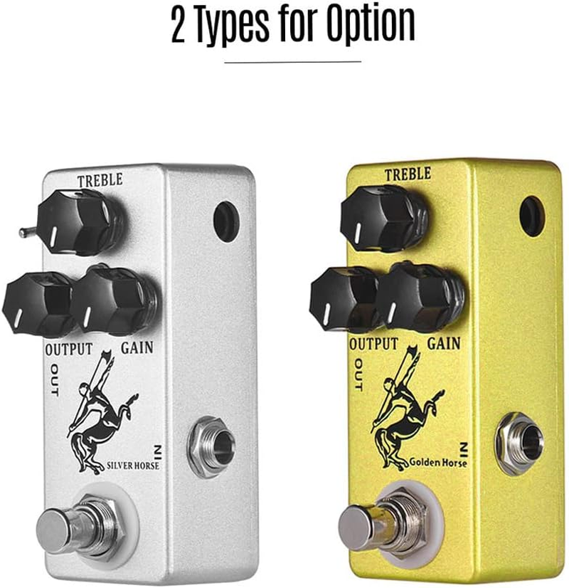 Overdrive Effect Pedal, Golden Horse Guitar Overdrive Effect Pedal Full Metal Shell True Bypass image number 2