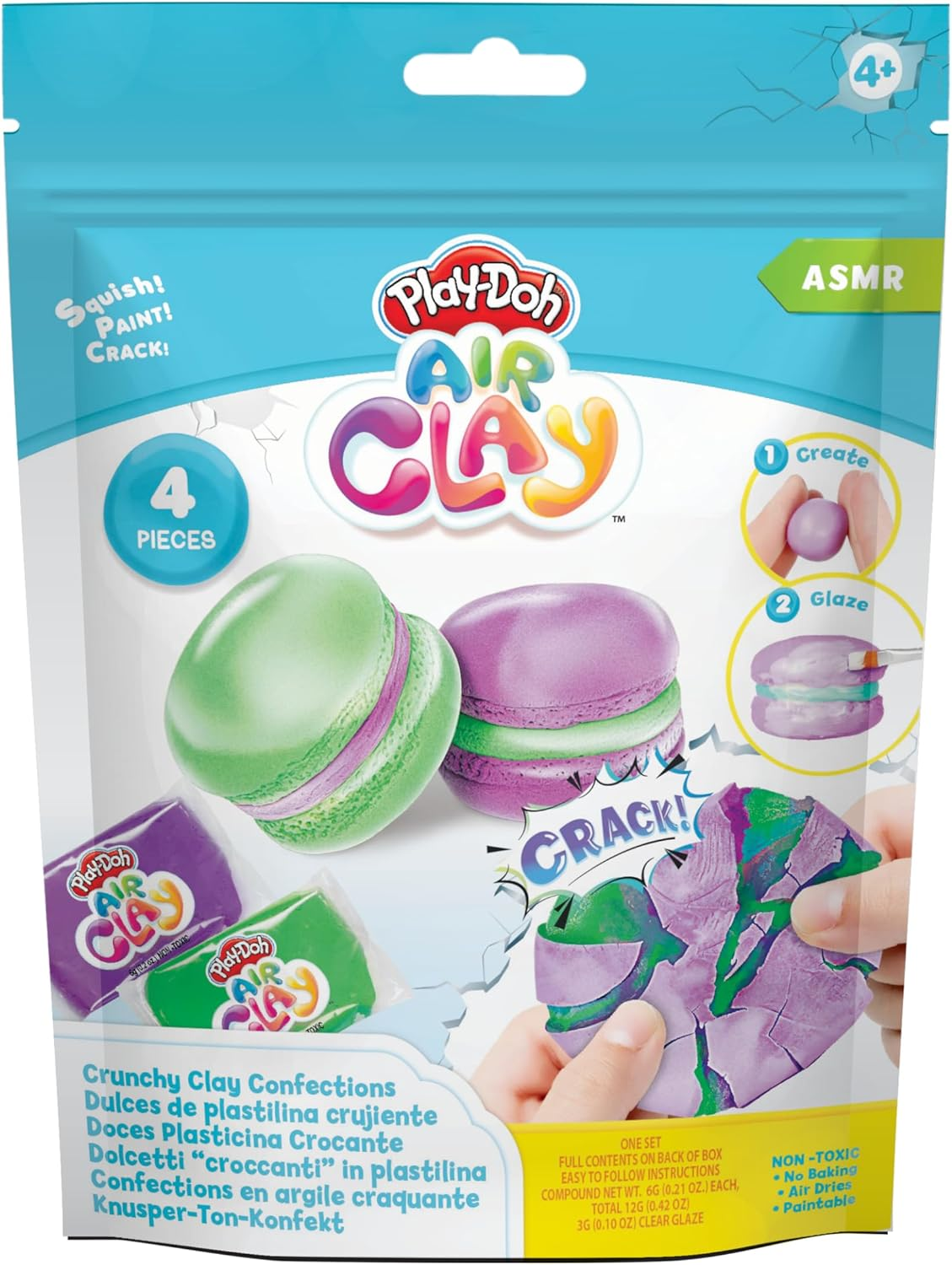 Play-Doh Air Clay, Crunchy Clay Cake Pops - Sensory and Educational - 3D Display - 20 Piece