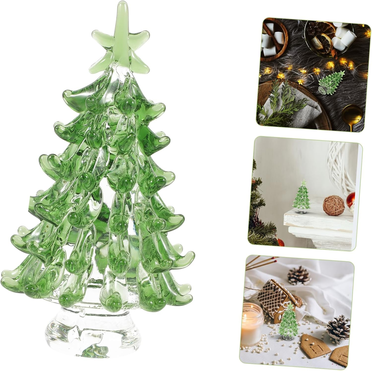 Ciieeo Mini Crystal Christmas Tree Festive Desktop Decorations Xmas Tree Ornaments Party Home Table Decorations Xmas Supplies image number 1
