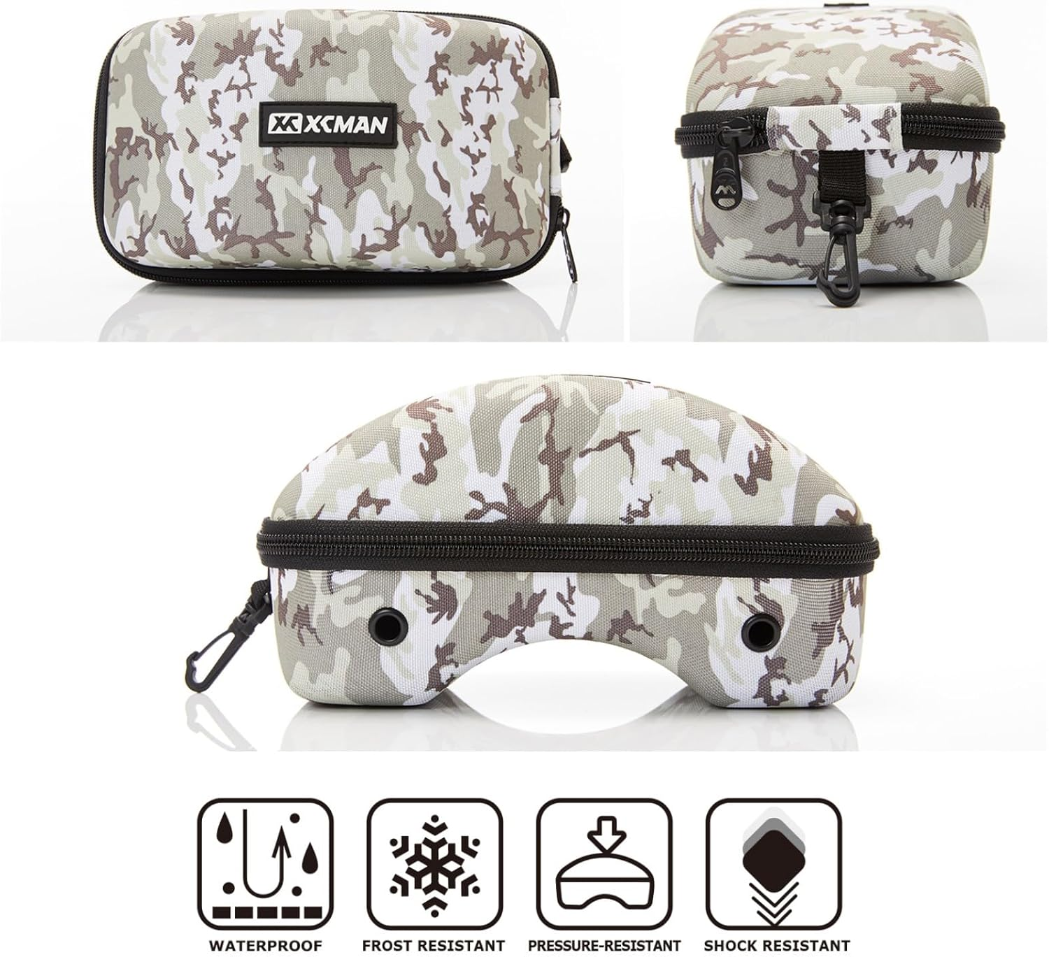 XCMAN Rigid EVA Ski Goggle Case Fit All Shapes and Size Ski Goggles