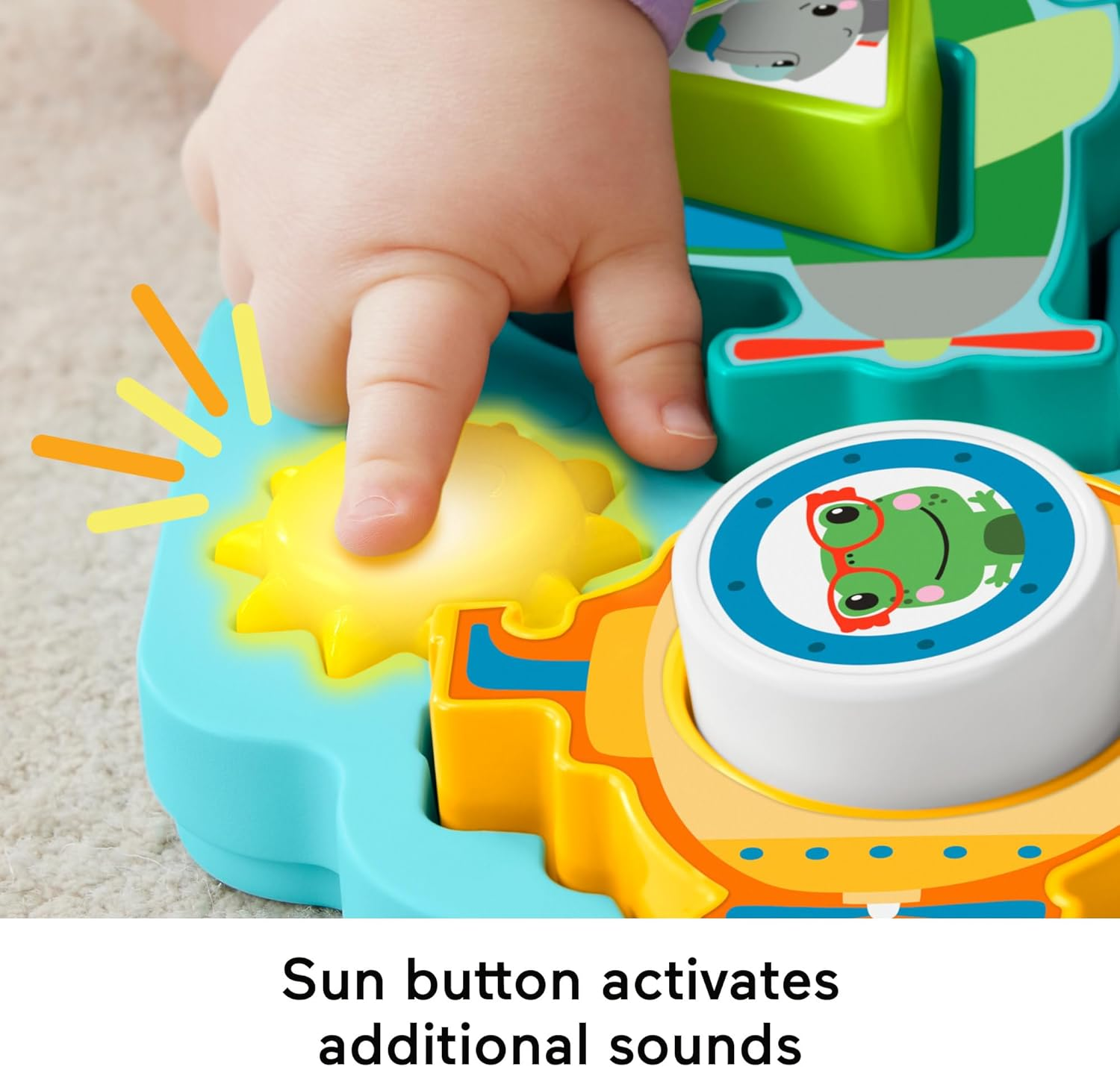Fisher-Price Baby Sorting Toy Shapes & Sounds Vehicle Puzzle with Music & Lights for Fine Motor Play, Ages 9M+ image number 4