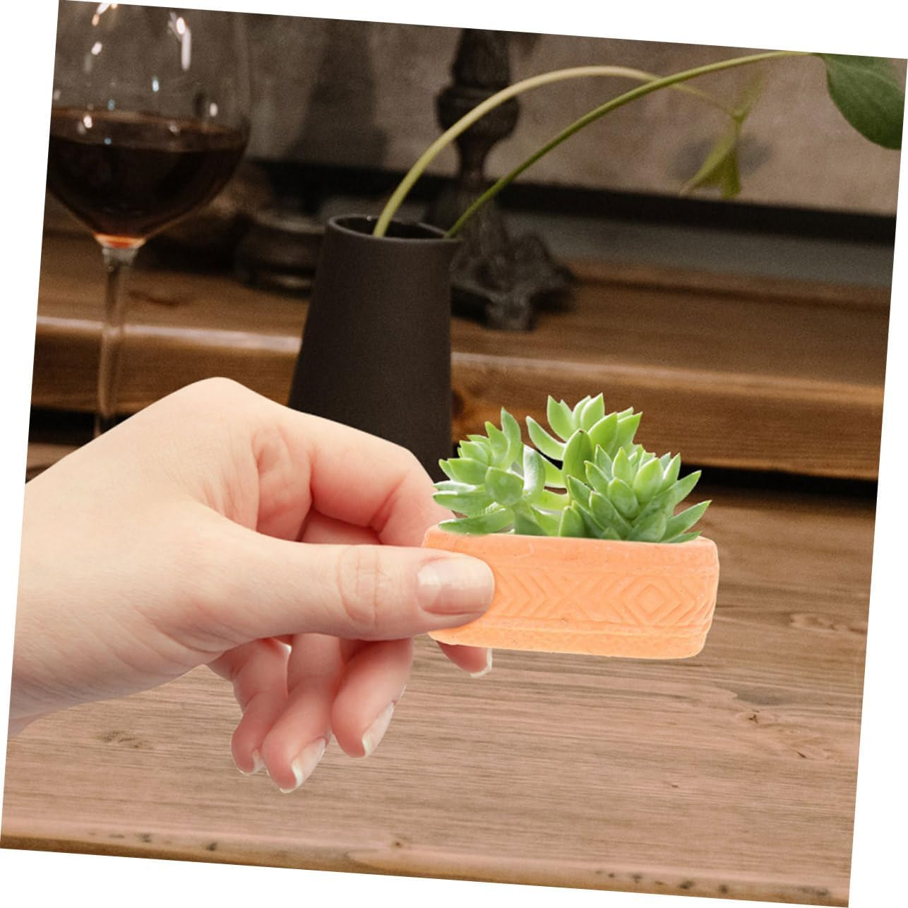 Mini Red Clay Ceramic Planter Pot with Drainage for Indoor Succulent Plants Nursery Grow Pot for Home Garden for Patio and Balcony Planting image number 6