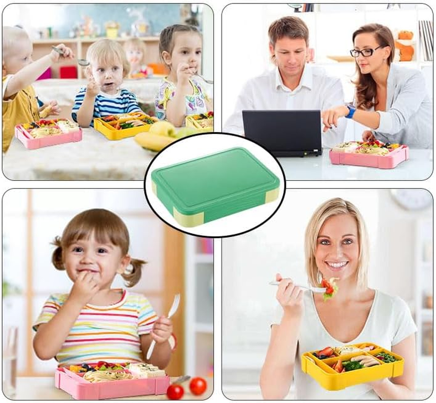 WADY Bento Lunch Box for Kids & Adults, Bento Box for Kids, Adult Lunchable Containers with 6 Compartments & Tablewares, Durable, Microwave/Dishwasher Safe, Bpa-Free,Perfect for On-The-Go Meal (Green) - Blue image number 4