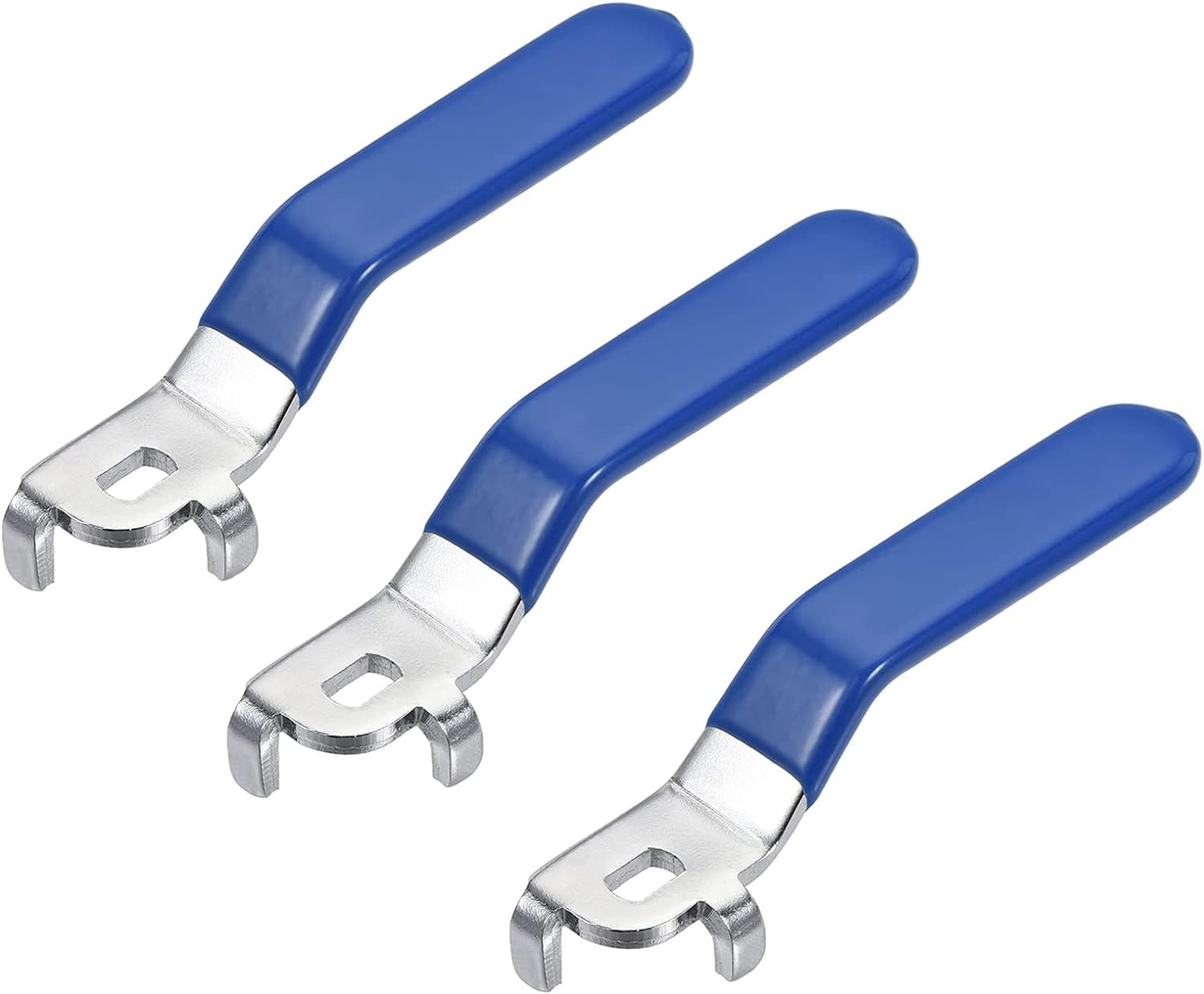 3Pcs Blue Lever Handle for Ball Valve Total Length 96Mm,Hole Size 6X8Mm,Hole Thickness 3Mm（6X8X3Mm）