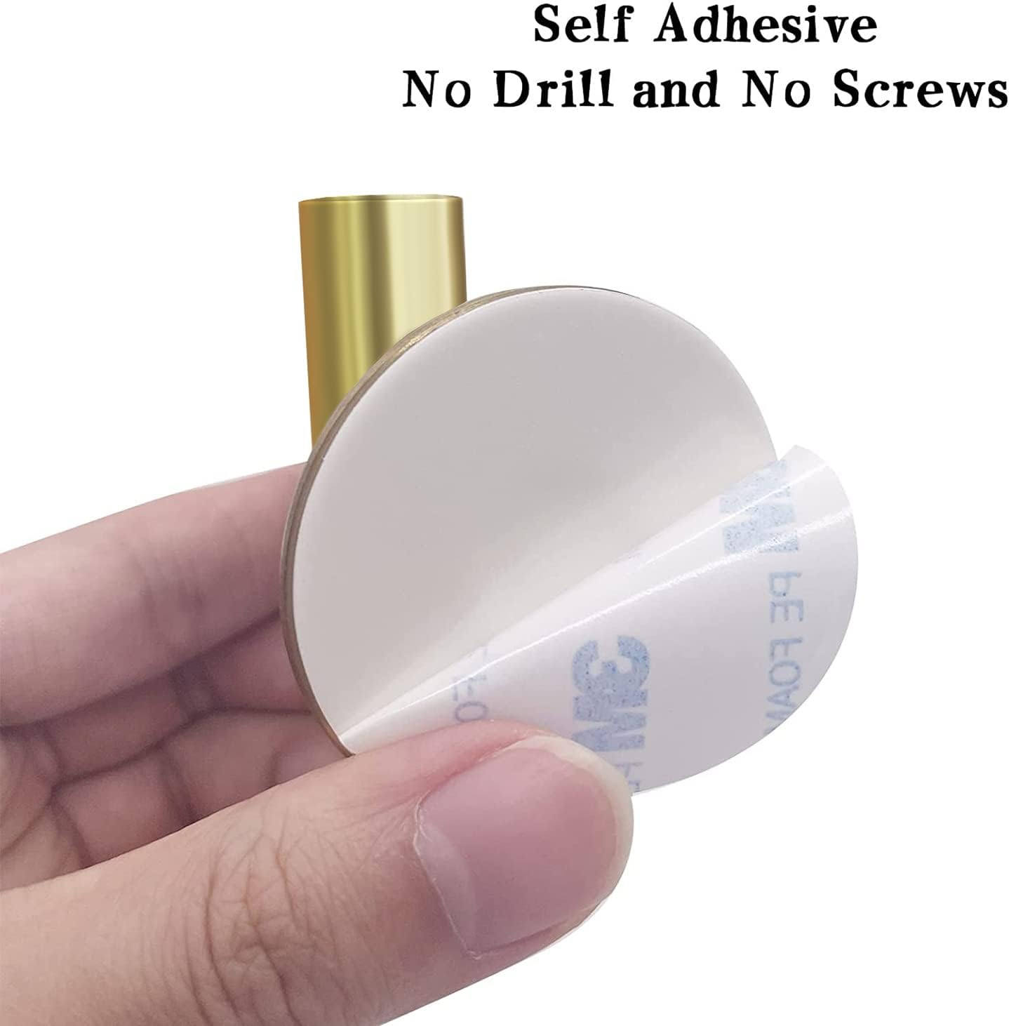 Brushed Gold Adhesive Wall Hooks 2 Packs, Heavy Duty Sticky Towel Hooks for Bathroom Kitchen Door, Wall Mounted Stick on Hook for Coat Towels Keys Robe (Gold) image number 6
