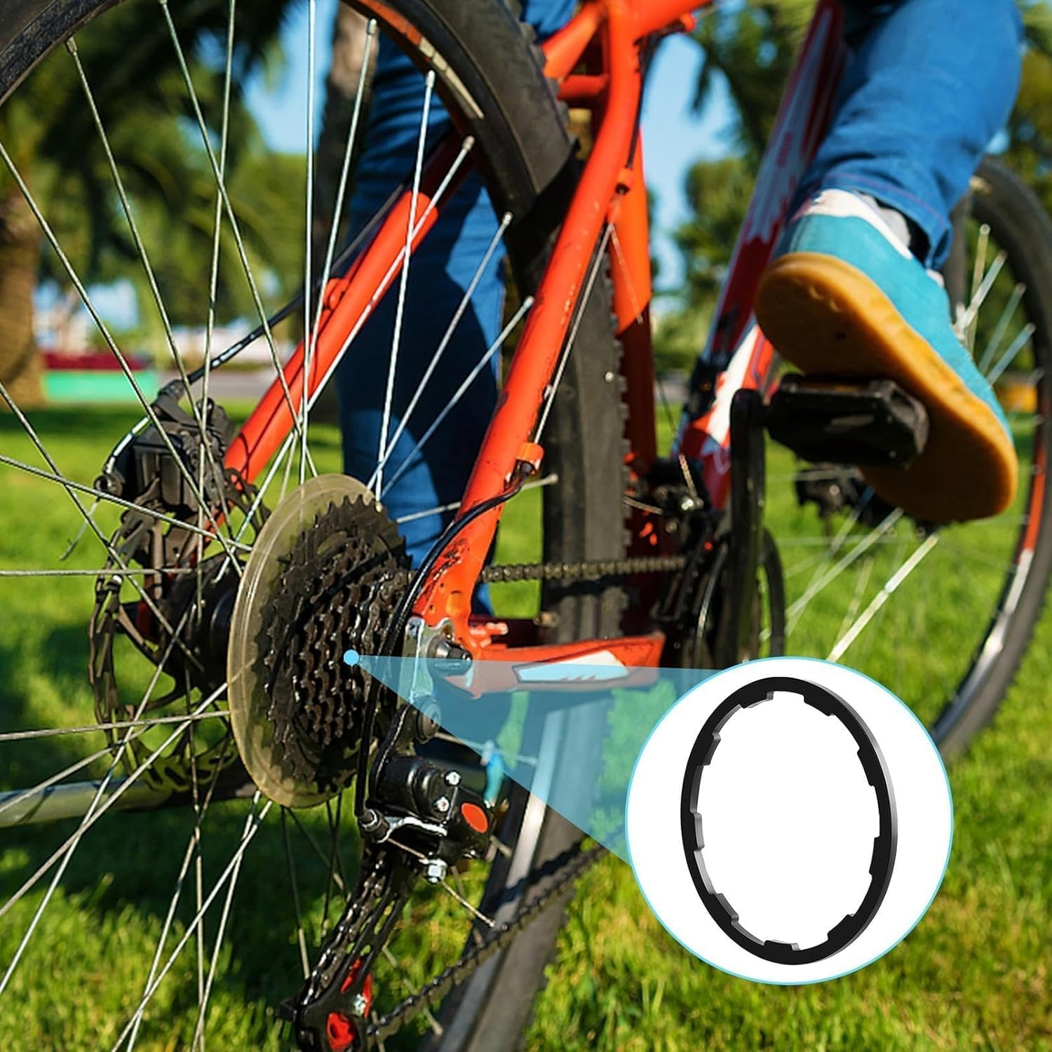 6Pcs Cassette Spacer Bicycle Flywheel Washer Spacer Bicycle Bottom Bracket Axle Washer 1Mm/1.5Mm/1.85Mm/2Mm/2.18Mm/2.35Mm Bike Cycling Flywheel Axle for MTB Road Mountain Bike image number 6