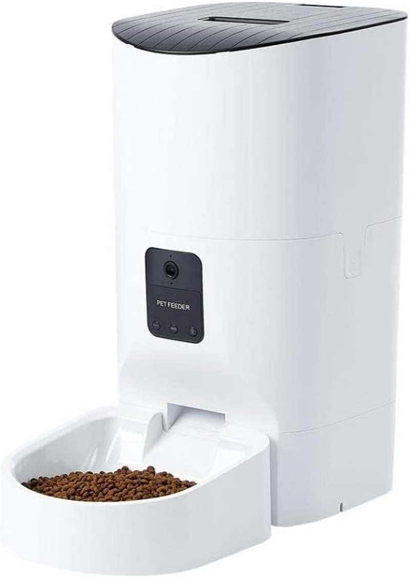 Pawz Food Dispenser Automatic Pet Feeder with Camera, White, Automatic Fish Feeder, Cat Dog Slow Feeder, Automatic Cat Feeder Wet Food, Photo and Video Record, Interaction, Night Vision image number 1
