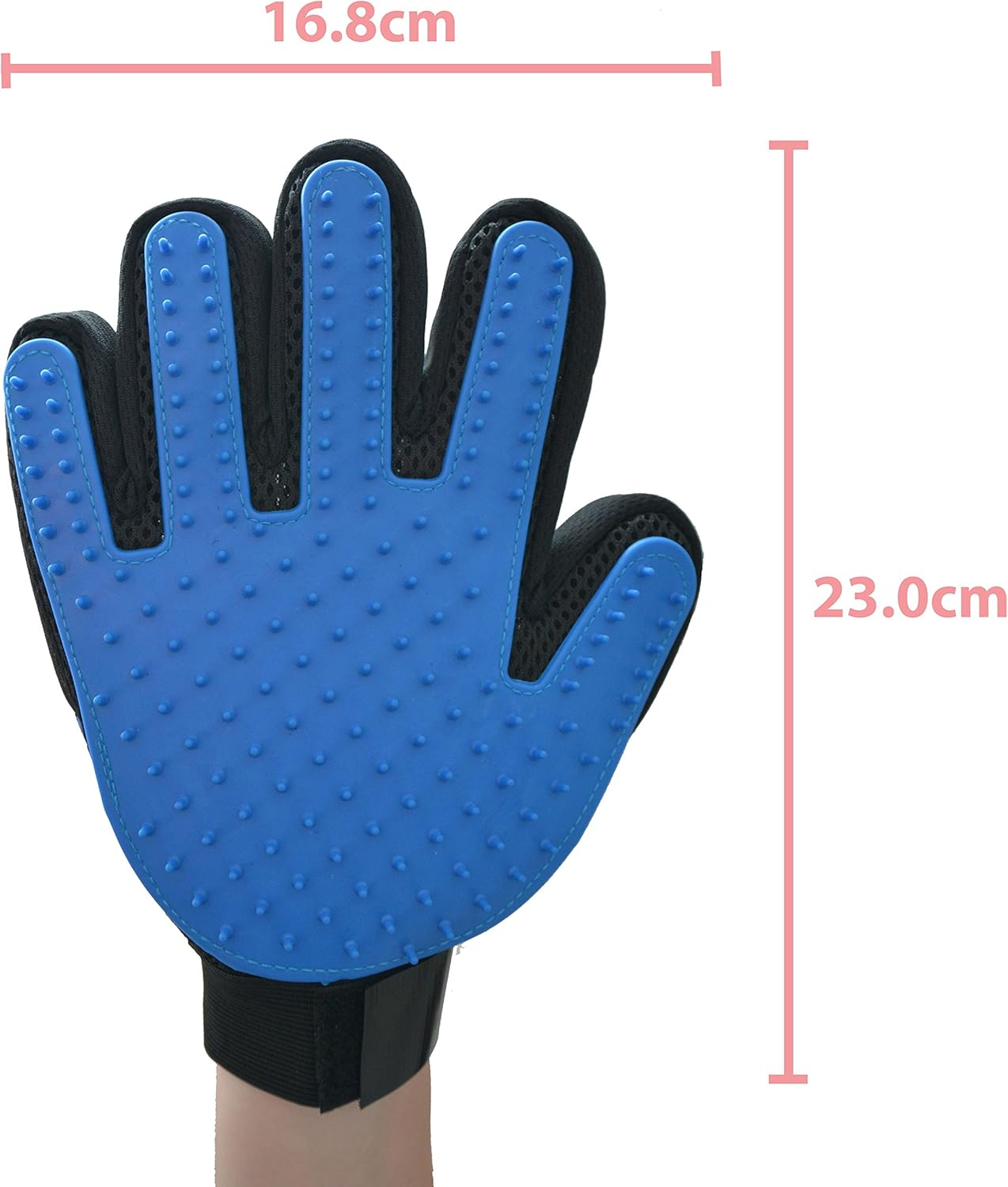 Zenify Pet Hair Remover Dog Grooming Glove Cat Brush Fur Removal Groomer Supplies for Short Haired Cats Puppy Dogs Horses Rabbits Massager Silicon Deshedding Mitt Efficient Gift (Blue 2 Pack) - Blue 2 Pack image number 5