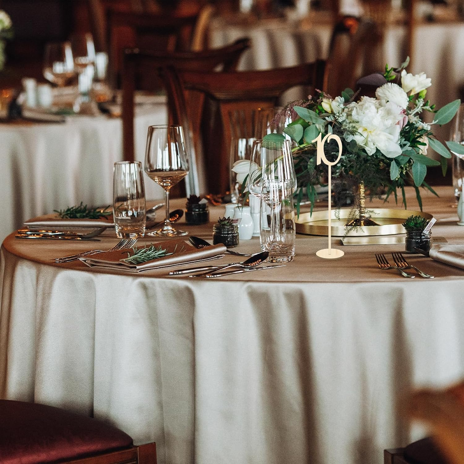 NILLOS Wood Table Numbers, 20 PCS Numbers Wood Wedding Table 1 to 20 with Sturdy Holder Base for Birthday Party, Banquet, Home Decoration (Height 35 Cm/13.77 In) image number 2