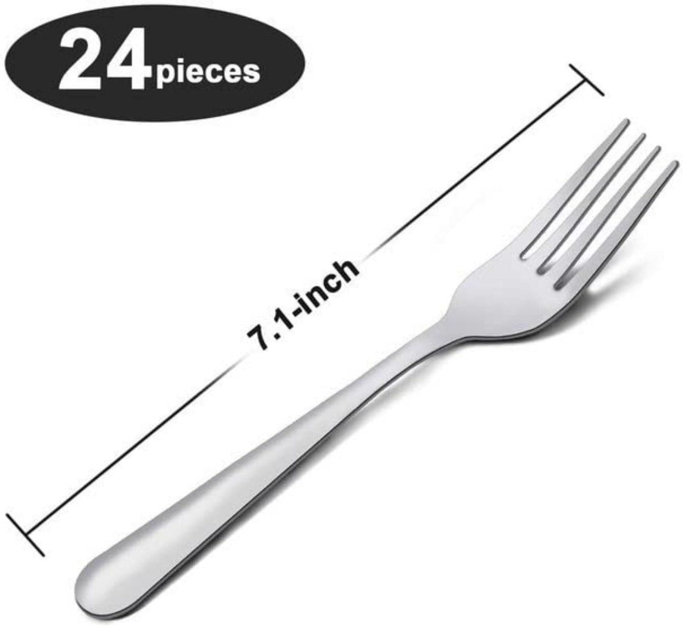 24 Pieces Dinner Forks Set (7.1 Inch), Unokit Silver Stainless Steel Dinner Forks Set of 24, Forks Silverware, Flatware Forks for Home, Kitchen or Restaurant - Mirror Polished, Dishwasher Safe image number 2