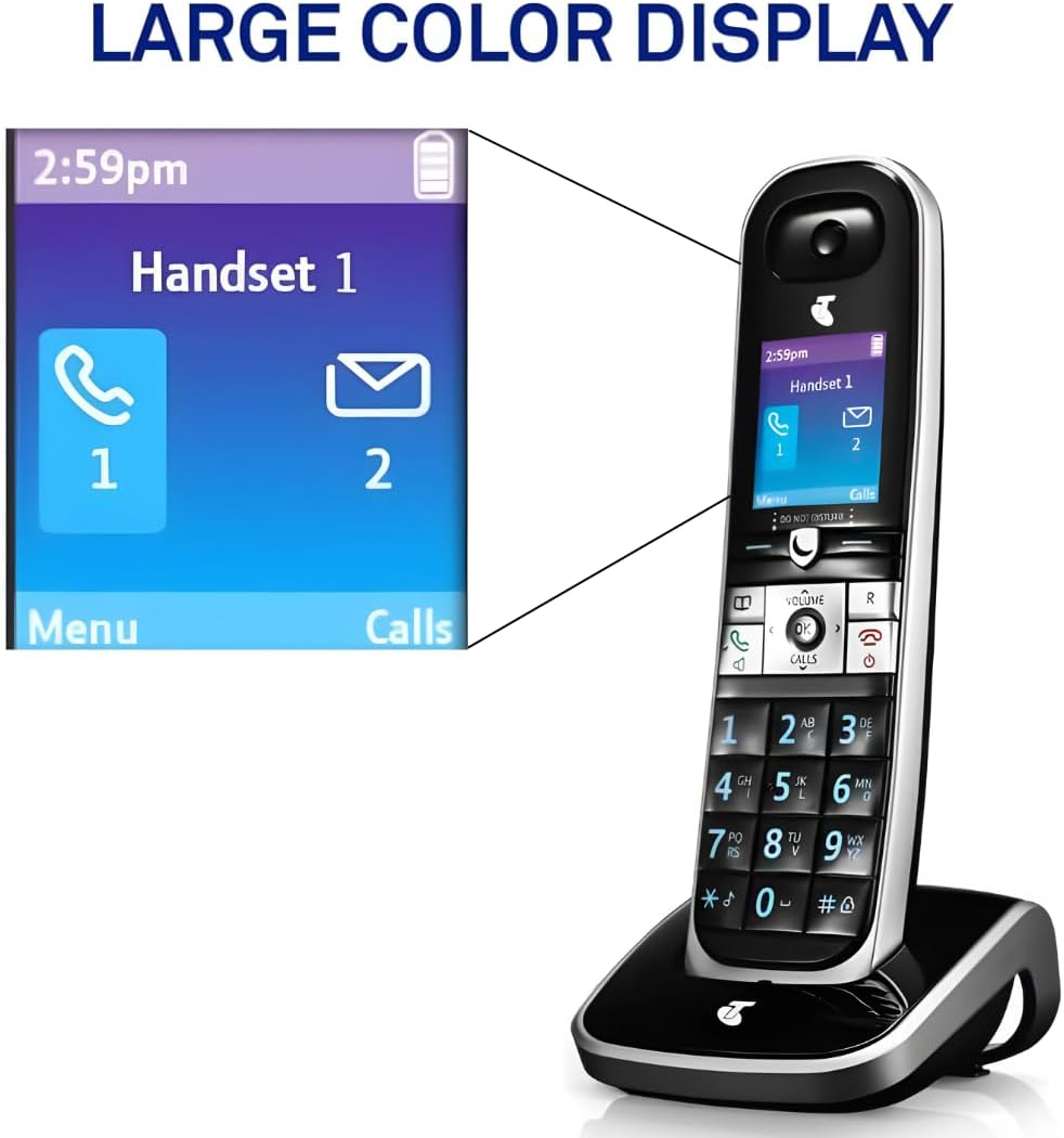 Telstra TEC102 DECT Cordless Phone with Color LCD Speakerphone Backlit Keypad and Extended Talk Time image number 2