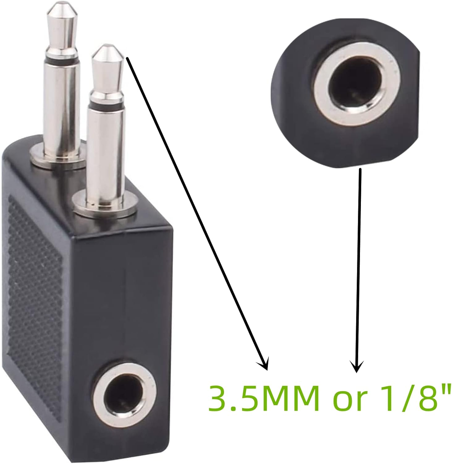 WH-1000XM4 Airplane Headphone Adapter 3.5Mm Golden Plated Airline Earphone Adapter for In-Flight Entertainment System Compatible with Sony WH1000XM4 WH-1000XM3 WH-1000XM2 MDR-1000X EX750NA Headphones image number 2