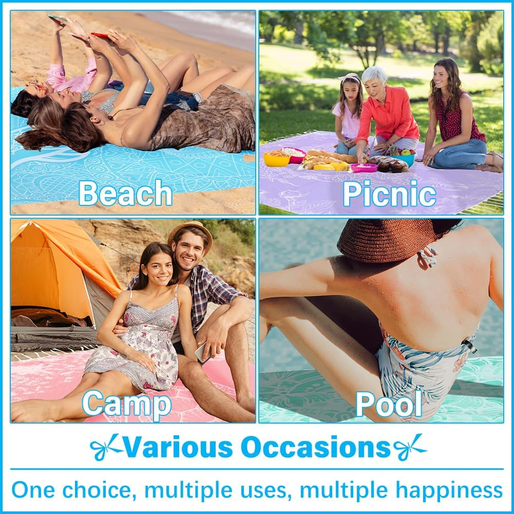 Oversized Turkish Beach Towel Blanket XXL Cotton Sandproof Towels Boho Woven Extra Large Big Sand Free Giant Throw Thick Blankets Huge Quilt XL Picnic Camping Necessities Cloud for Adult Gifts image number 6