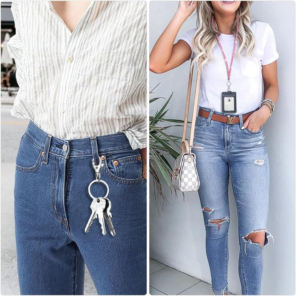 Soleebee Bling Crystal Lanyard, 31.5'' Office Neck Strap Lanyard, Lanyard Keychain with Metal Clasp & Keyring