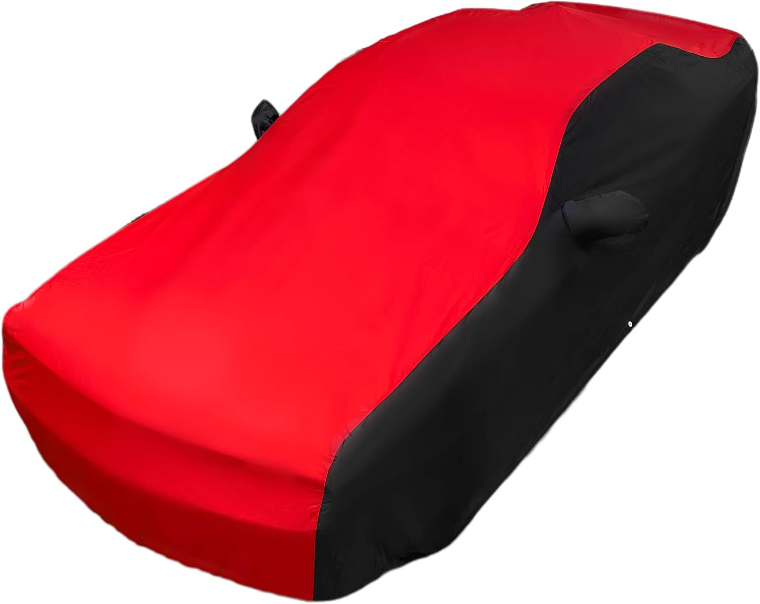 2008-2023 Dodge Challenger Indoor/Outdoor Car Cover - Ultraguard plus 300 Denier UV Protection Water Resistant - Custom Fit for All SXT, GT, R/T, Scat Pack, Hellcat Redeye & Widebody (Red/Black) - Gray,Black image number 4