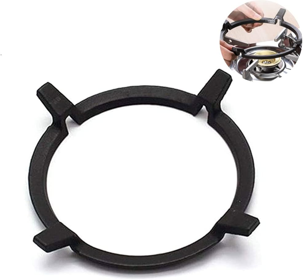 Gas Stove Bracket Universal Non Slip Black Cast Iron Stove Rack Milk Pot Holder for Gas Hob Gas Stove Accessories image number 6