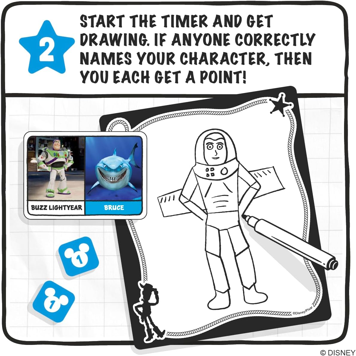 Ridley'S Disney Drawsome: Draw Game - 3 to 10 Players, Ages 6+ image number 4