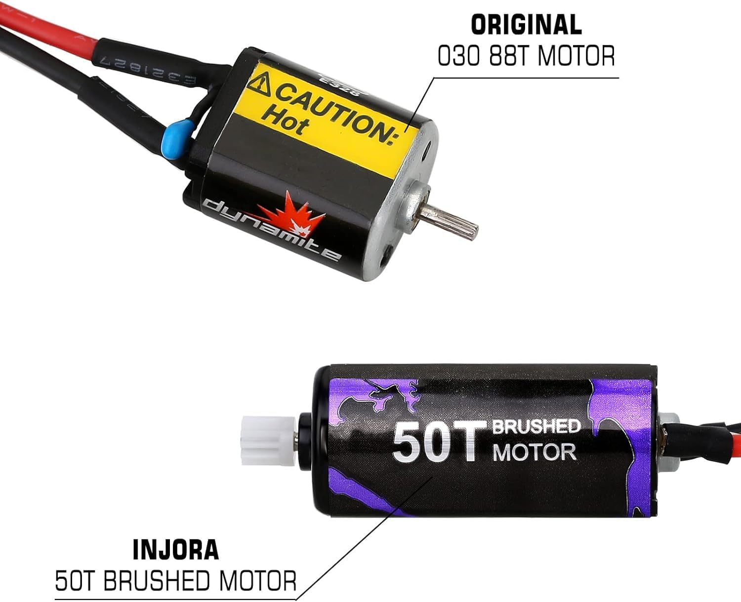 INJORA 050 Pro Brushed Motor 50T with Metal Motor Mount and 4G Aluminum Heat Sink for SCX24 AX24 1/24 RC Crawler Upgrade image number 2