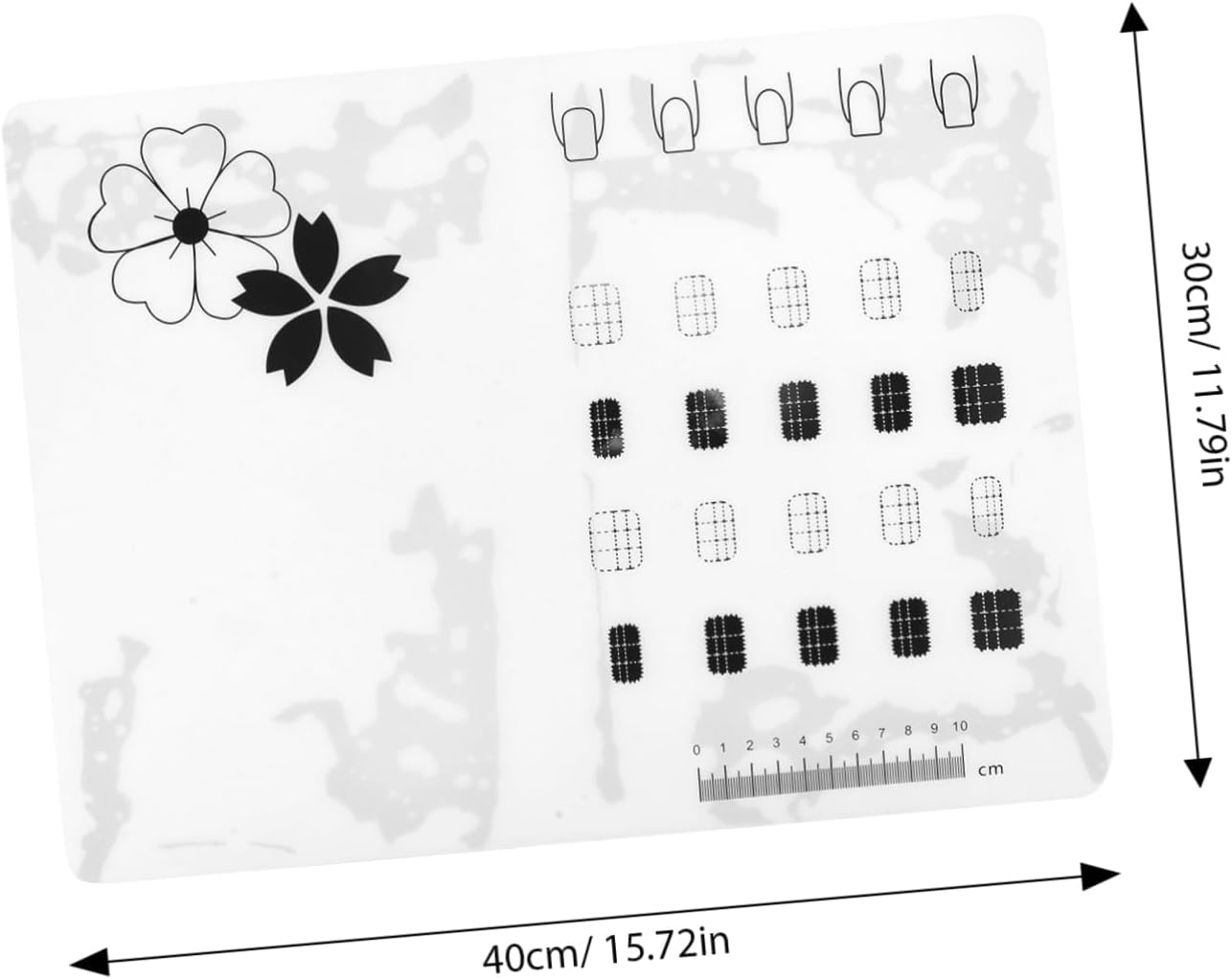 Nail Art Practice Pad Flexible Nail Kids Nail Painting Mat Manicure French Practice Nail Art Hand Nail Art Practice Hand Nail Drawing Pad Nail Practice Mat White