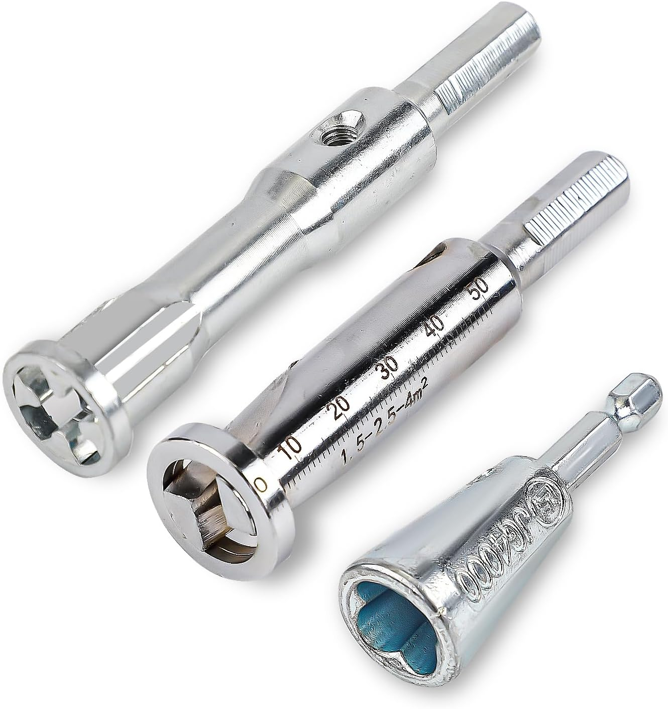 3Pcs Wire Twisting Tool, Wire Twisting Spinner with 4Pcs Screws, 3 Way/ 5 Way Wire Stripping Tool & 6Mm Hex Shank Cable Twister Electrical Wire Twister Connector for Power Drill Drivers Attachment image number 1