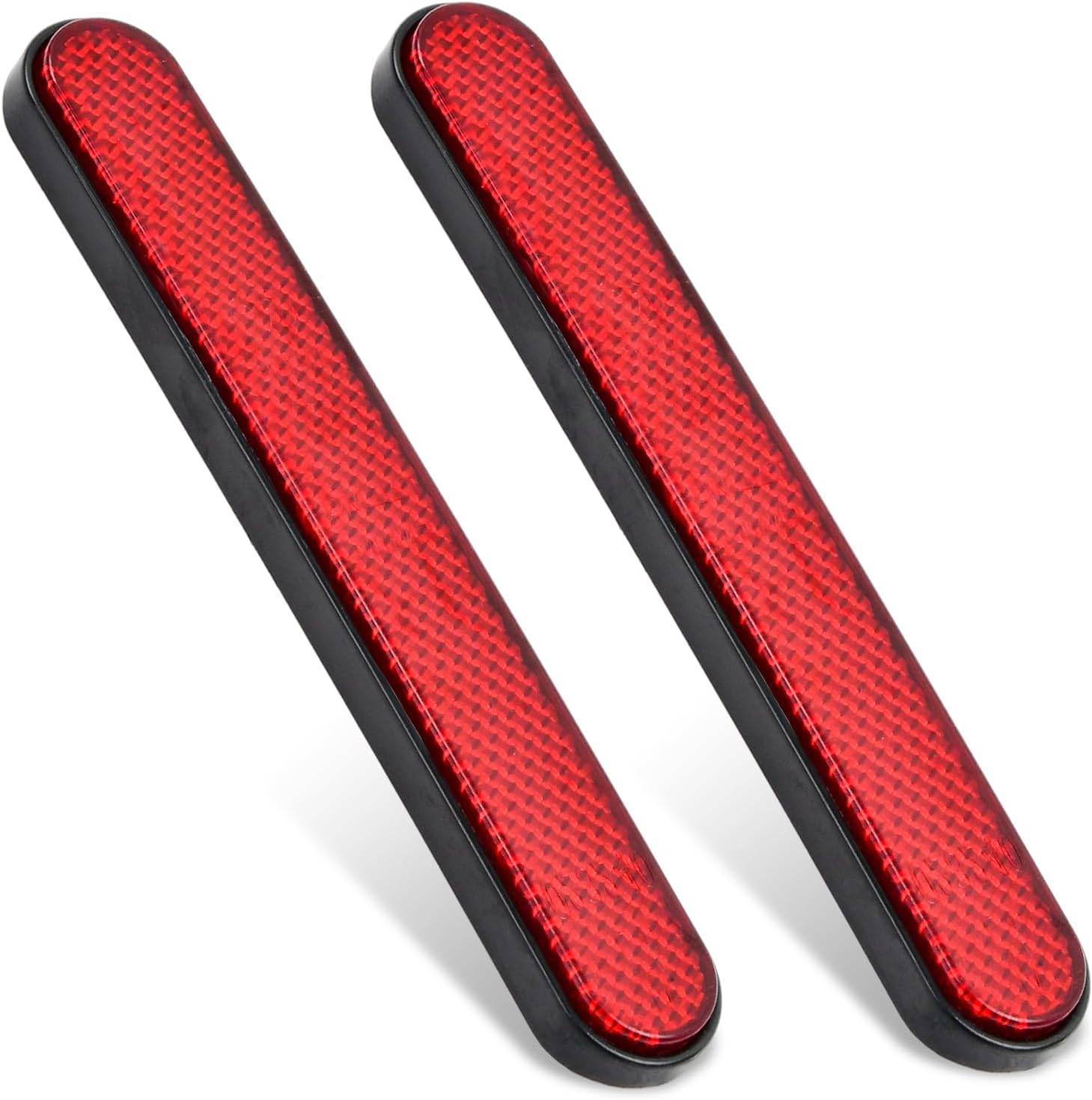 Car Reflective Sticker, 2 Pieces Mini Reflector, 14.5 X 2.5 Cm Motorcycle Reflector Sticker, Self-Adhesive Side for Motorcycle License Plates, Bikes, Trailers, Trucks, Gate Posts (Red) image number 4