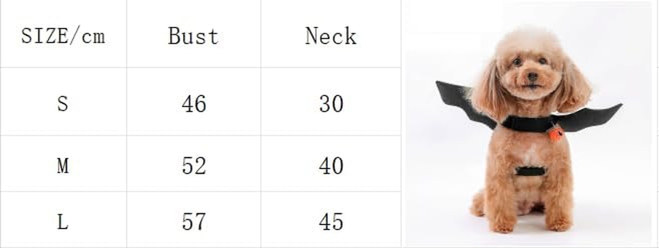 Dog Costume, Pet Bat Wings with Pumpkin Bells, Cat Dog Halloween Costumes, Party Dress up Funny Cool Apparel, Dog Clothes for Small Medium Large Dogs, Cosplay Puppy Outfit (Black, M) image number 3