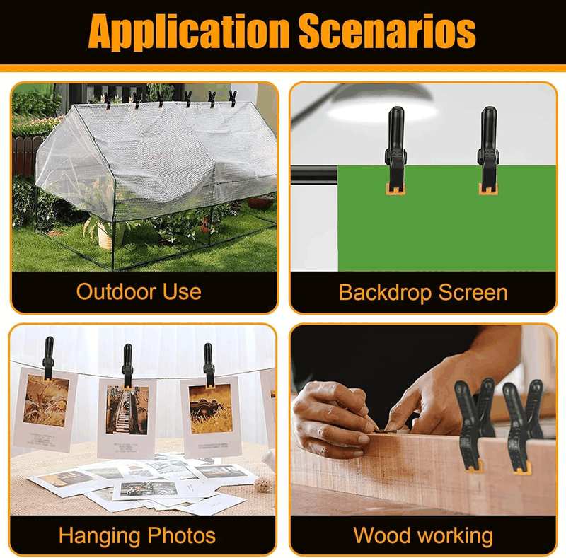 Spring Clamps, 20Pcs Mini Backdrop Clips, 65 &times;52Mm Heavy Duty Plastic Spring Clamps for Woodworking, Photography Studio, Home Improvement image number 2