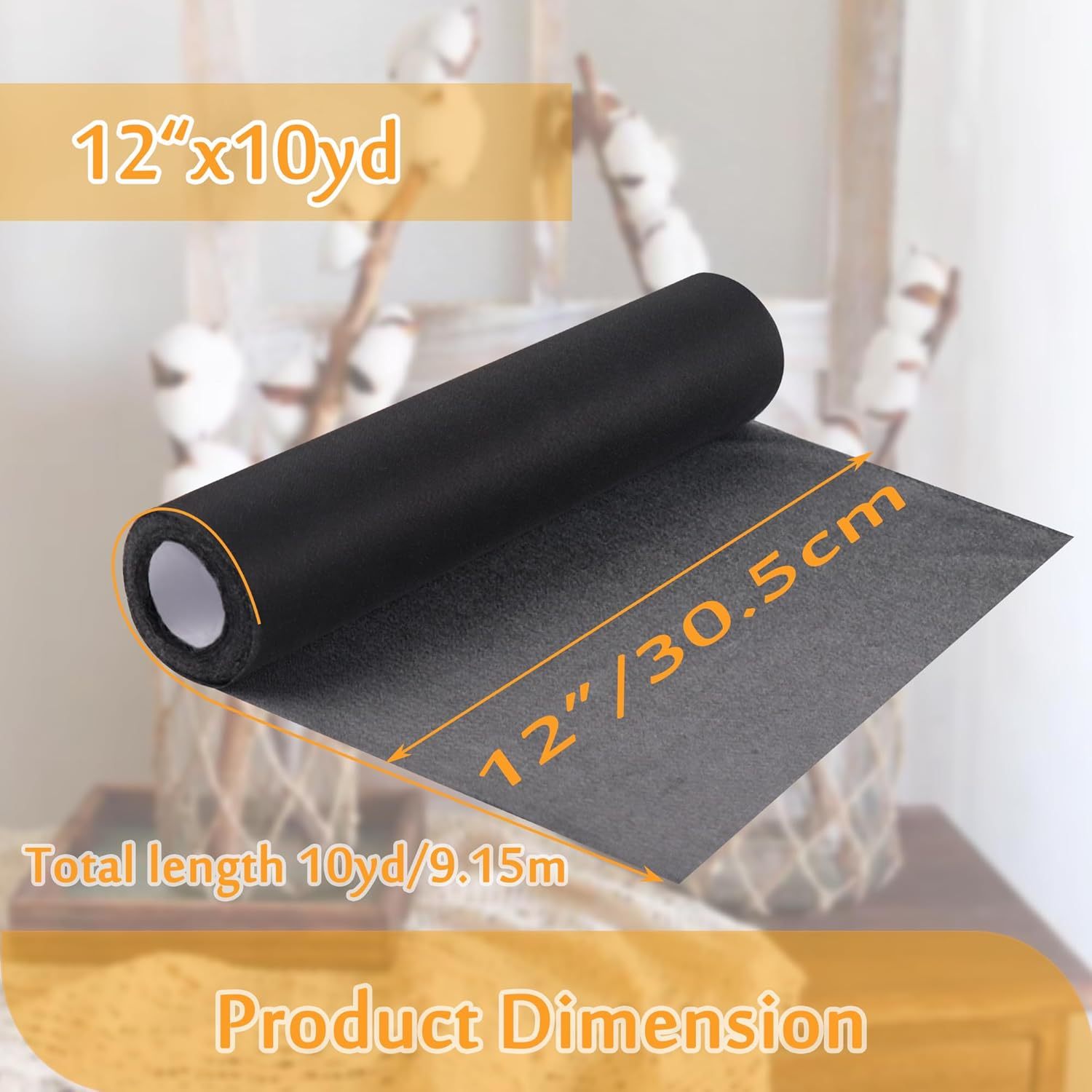 New Brothread Soft & Cozy Embroidery Stitch Cover 12"X10Yd (30.5Cmx9.1Meter) Fusible Light Weight Stabilizer Covering Scratchy Stitches - Black image number 3