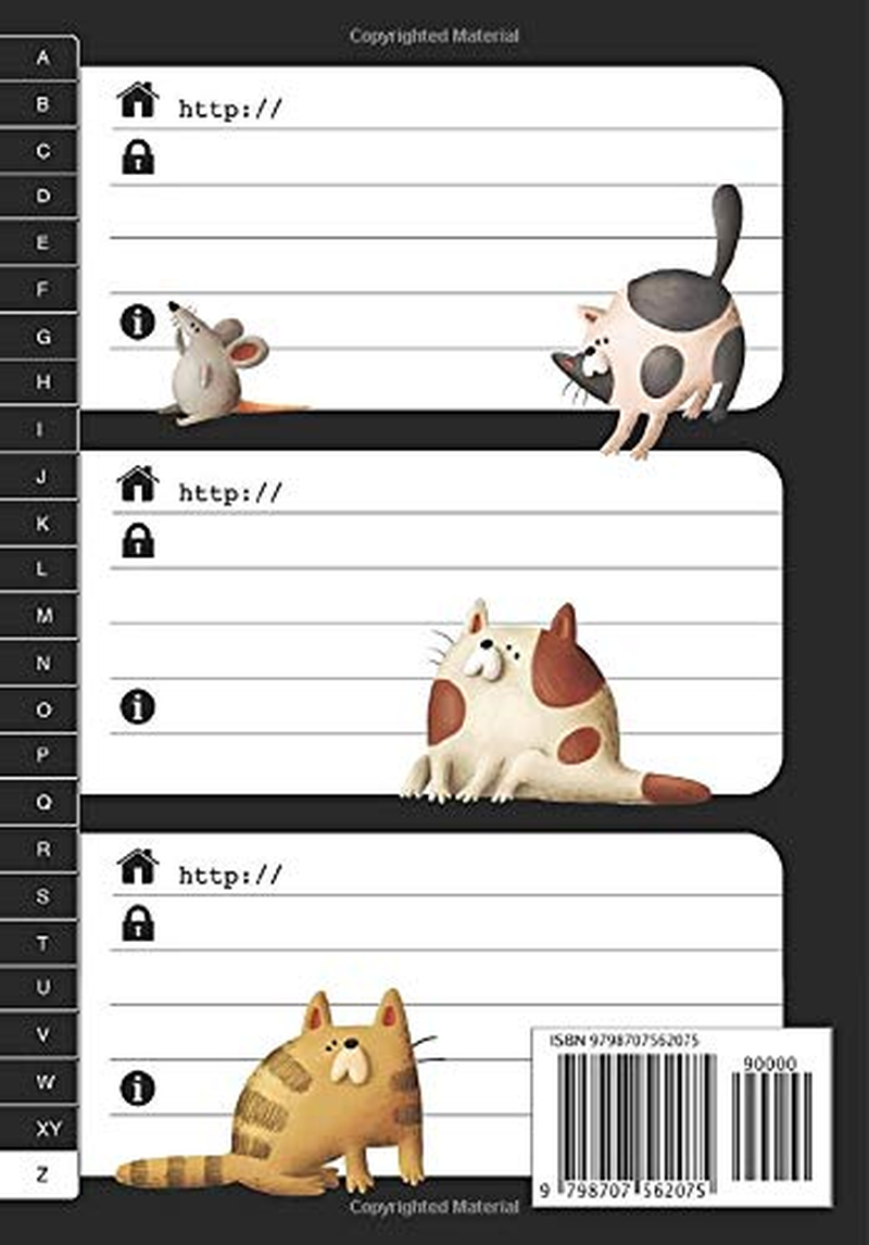 Password Book with Tabs & Cute Cats: A5 Format | with Alphabetical Tabs A-Z | for 300 Usernames and Passwords image number 1