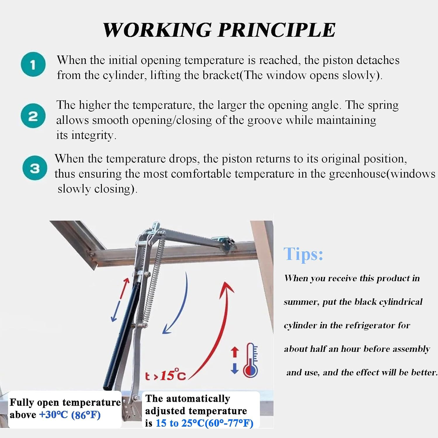 2 Pcs Automatic Greenhouse Window Opener Auto Vent Opener Roof Vent Opener Auto Vent Kit Solar Heat Sensitive Agriculture Gardening Tools and Supplies (Dual Spring Lifts 15 Lbs) image number 2