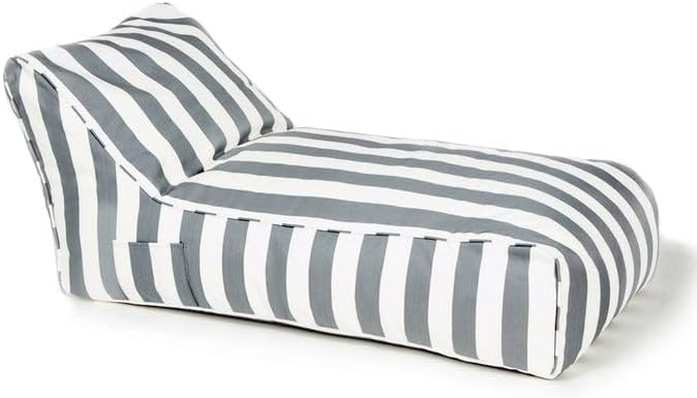 Billy Fresh Laid Back Outdoor Beanbag, 120 Cm Length X 65 Cm Width X 60 Cm Height, Grey/White image number 3