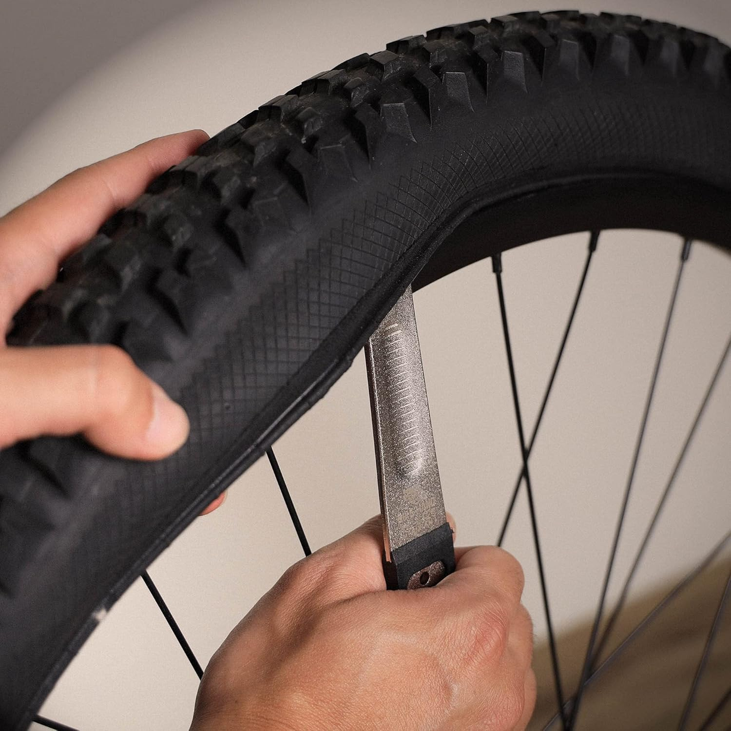 2X BIKEHAND 2 in 1 - Steel Boosted & Plastic Tire Levers - Road Mountain MTB Bike Bicycle Remover Bead Breaker Tire Jack - to Remove Tire at Ease & Replace the Tubes without Damaging the Wheels