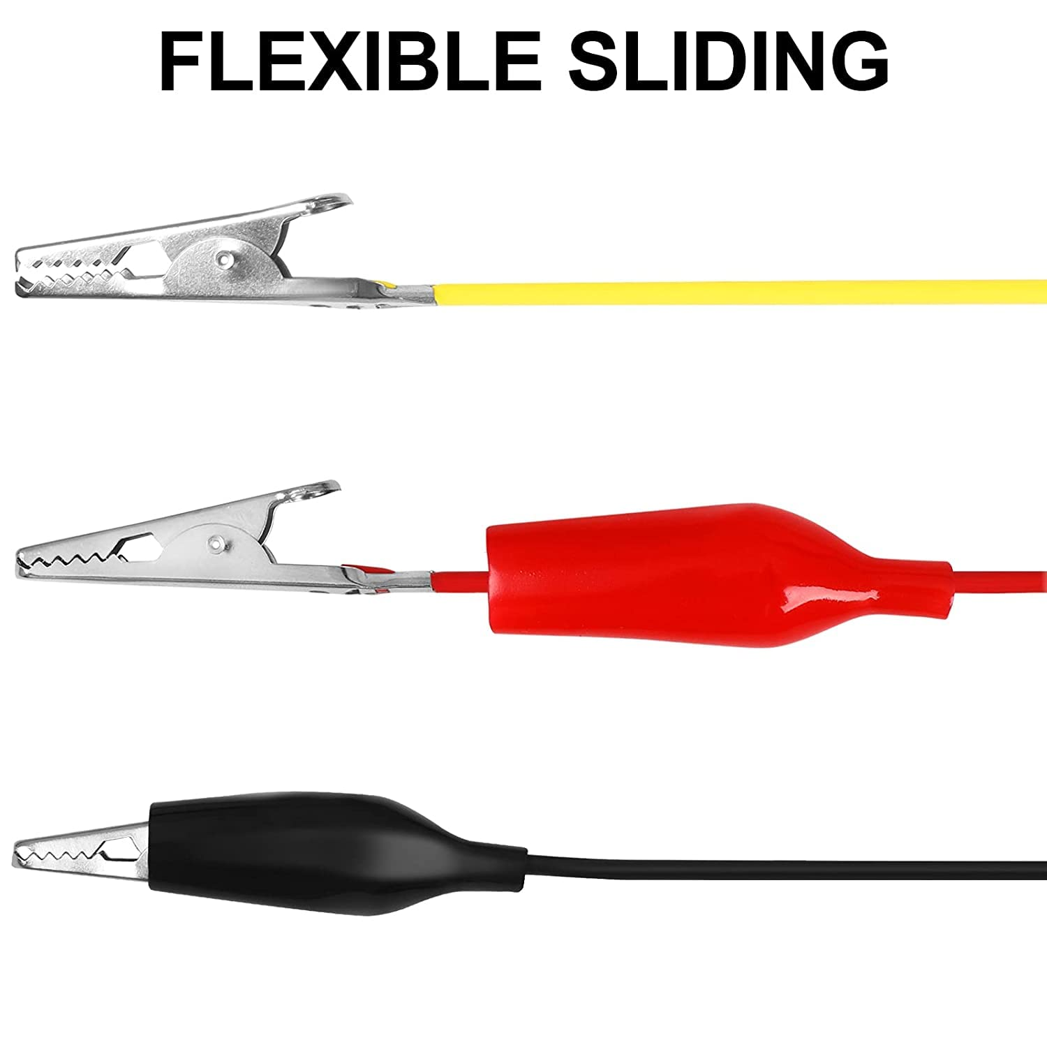 Romeda 20Pcs Electric Alligator Clips, 21.5 Inch 5 Color Test Lead with Alligator Clips, Stamping Jumper Wires for Electrical Testing, Circuit Connection, Experiment image number 1