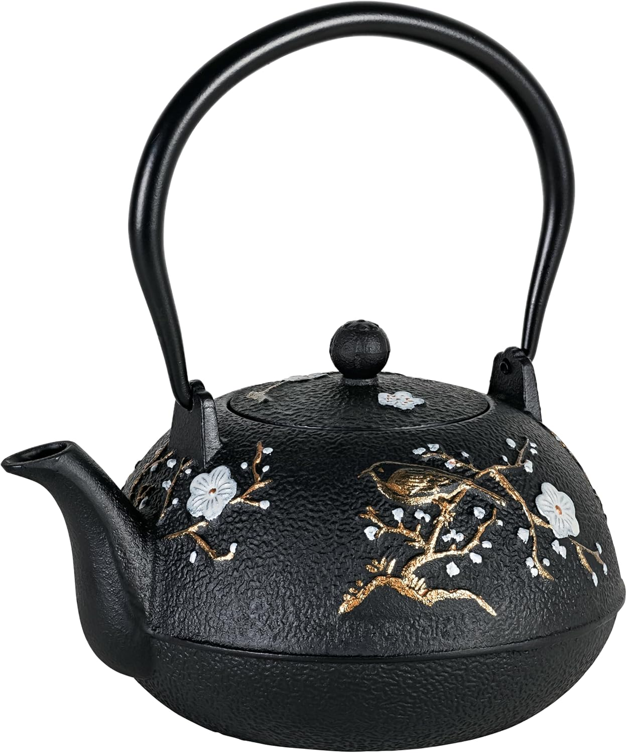 Avanti Cherry Blossom Cast Iron Teapot, Black, 1.1 Litre with Stainless Steel Infuser image number 5