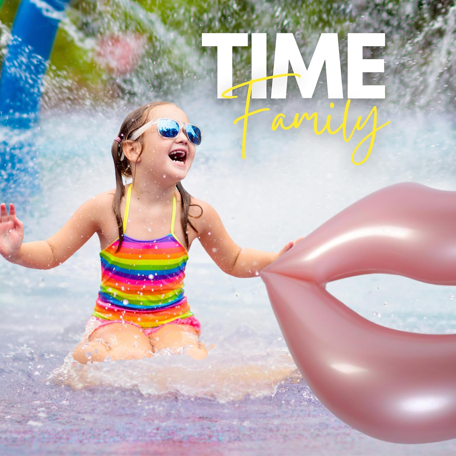 Giant Pink Lips Pool Float &ndash; 46 X 30 Inch Adult Water Lounger Large Pool Float Inflatable Mouth Print Floating Row Water Toy Rest Swimming Pool Float image number 3