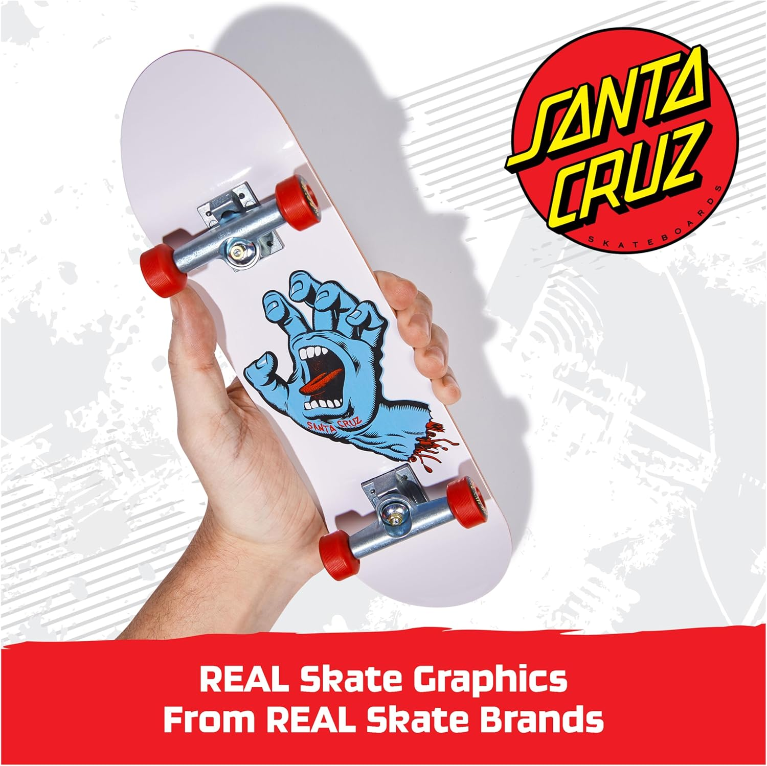Tech Deck, Santa Cruz Handboard; Authentic Mini Skateboards, Kids&rsquo; Toys for Boys and Girls, Ages 6 and up (Hands Use Only) image number 4