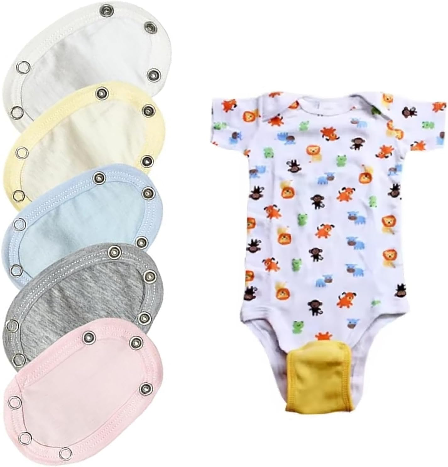 5Pcs Vest Extenders for Toddler & Infant Rompers, Romper Suit Extension Snap Cotton Bodysuit Extenders, Easy Snap Closure,Perfect for DIY Baby Clothes image number 3