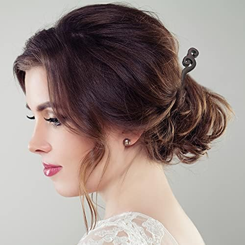 3 Pieces Wood Hair Sticks Japanese Hair Chopsticks Handmade Carved Hair Chopsticks Natural Ebony Black Sandalwood Pencil Hair Sticks Shawl Hair Pins for Women Girls Hair Styling Accessories image number 4