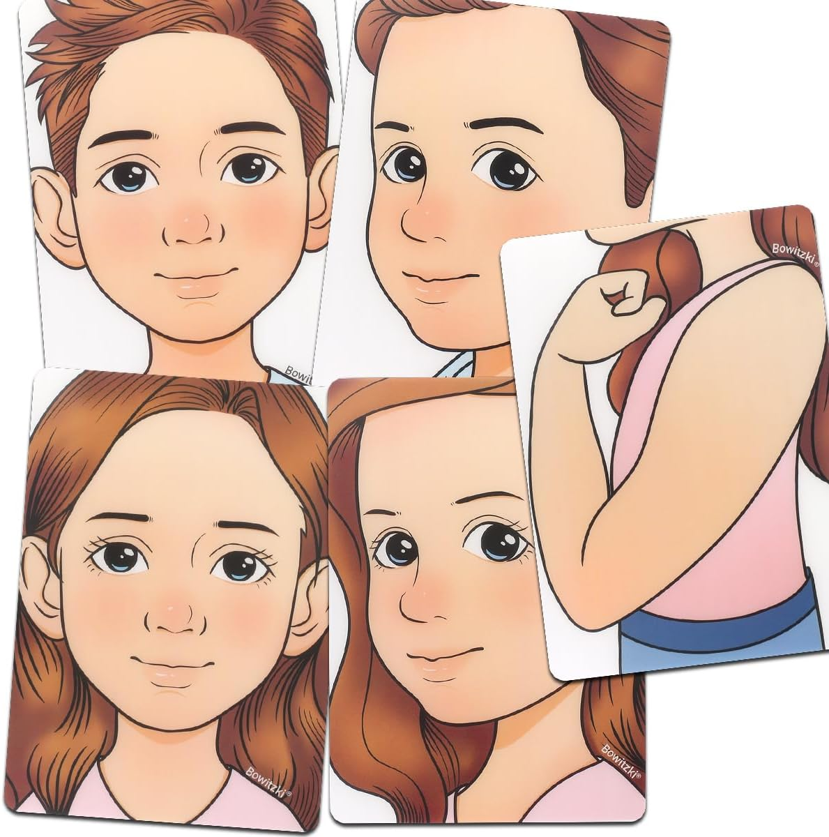 Bowitzki Face Painting Practice Board,5 Pieces Reusable Colorful Face Paint Practice Board,Painting Makeup Exercise Template A4 Size image number 1