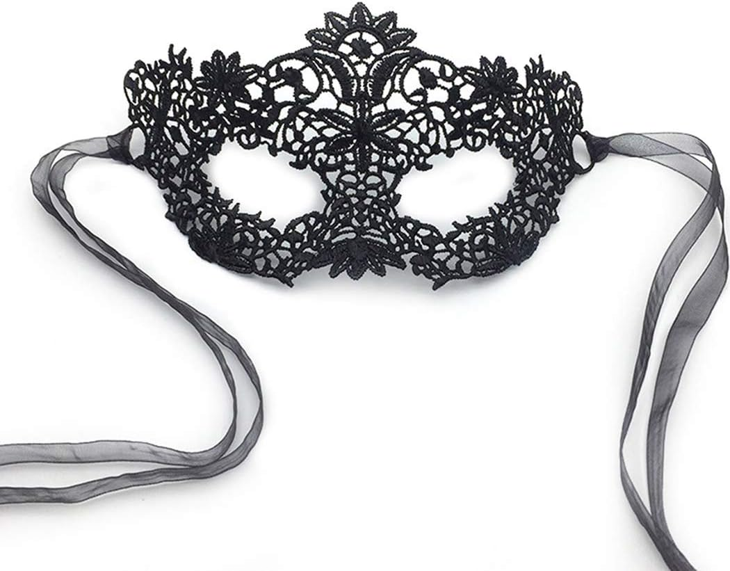 Imapo Masquerade Mask, Sexy Mardi Gras Masks for Women Lady Girls, Halloween Christmas Cosplay Venetian Party Prom Ball Lace Eye Masks - Black image number 4