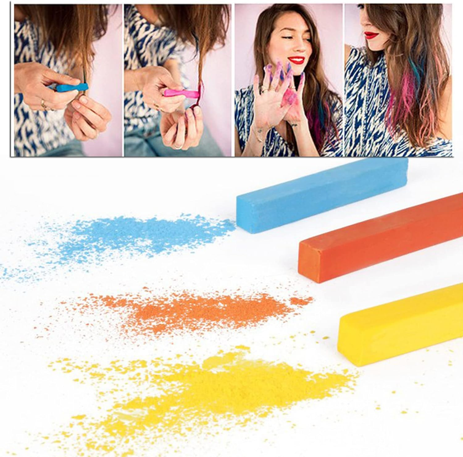 Hair Chalk, 12 Colors Temporary Hair Color for Girls Kids Women Gifts for Girls and Boys Age 4 5 6 7 8 9 10 11 12 for Halloween Christmas Makeup Birthday Party, Washable image number 4