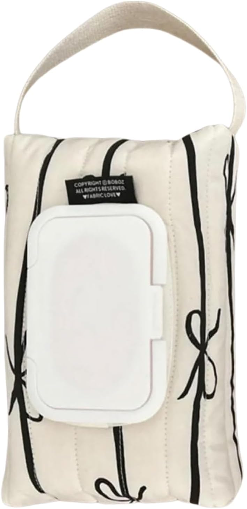 Wet Wipes Dispenser, Wipe Containers Refillable, Wipes Holder Bag Wipe Container, Baby Wipes Holder Storage Organizer, Bow Stripes Baby Wipe Case Travel Wet Wipe Pouch image number 3